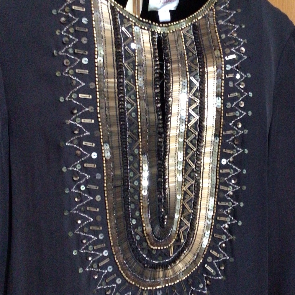 Parker embellished silk mini dress, black, small - Picture 8 of 10